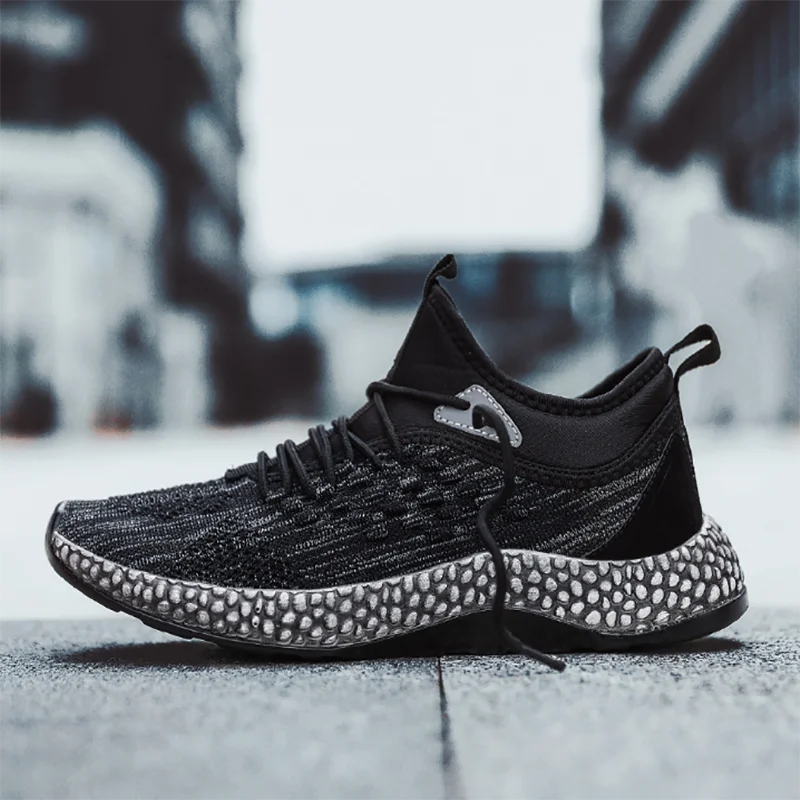 

2020 Autumn Winter Soft Bottom Air Cushion Sock Men Shoes Brand Designer Slip On Walking Trainers Flat Outdoor Sports Sneakers