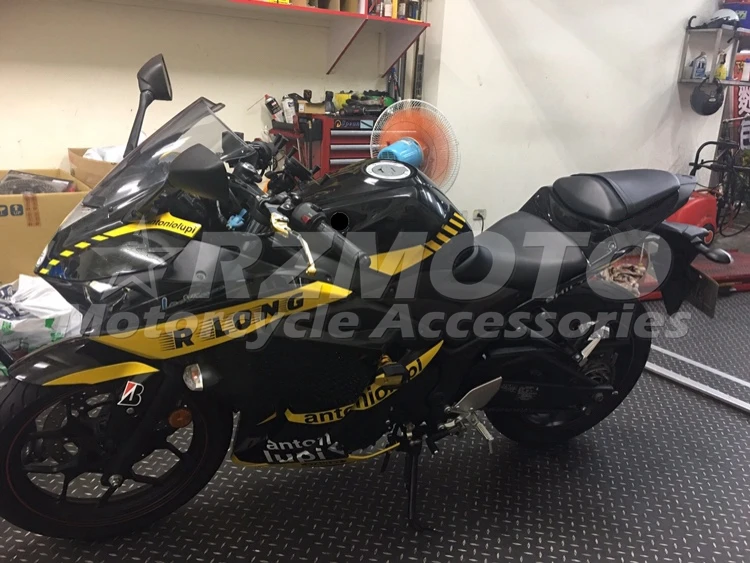 

Горячая Распродажа Новый ABS мотоцикл обтекатель комплект подходит для Yamaha YZF-R3 YZF-R25 2015 2016 2017 2018 боди набор на заказ черный желтый