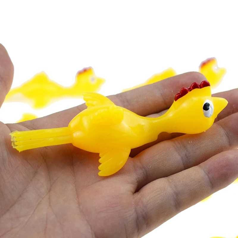

6 Pcs Slingshot Chicken Rubber Chicken Flick Chicken Flying Chicken Activity Toy