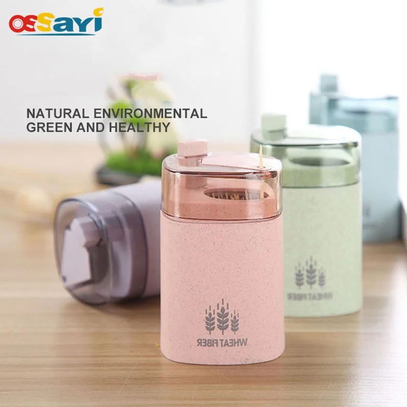 Новый модный из пшеничной соломы автоматический держатель зубочистки контейнер