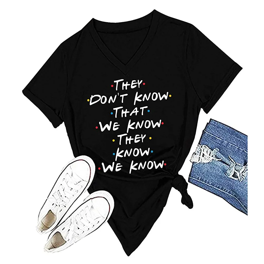 

Carney top funny multi row letter crew neck short sleeve T-shirt