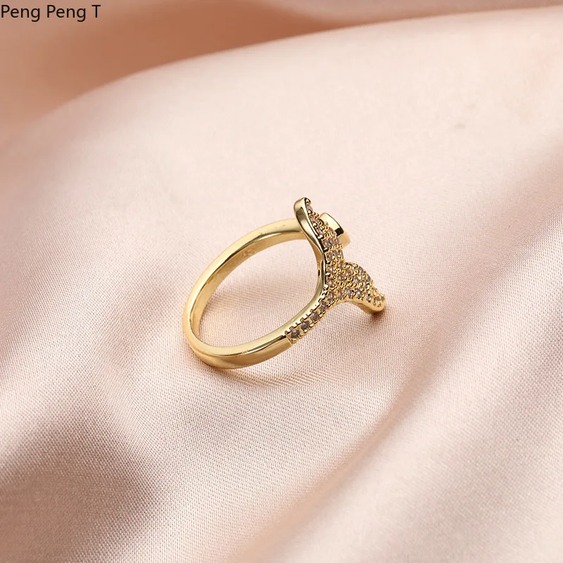 Женское кольцо на указательный палец стильное Открытое с хвостом русалки 2021 |