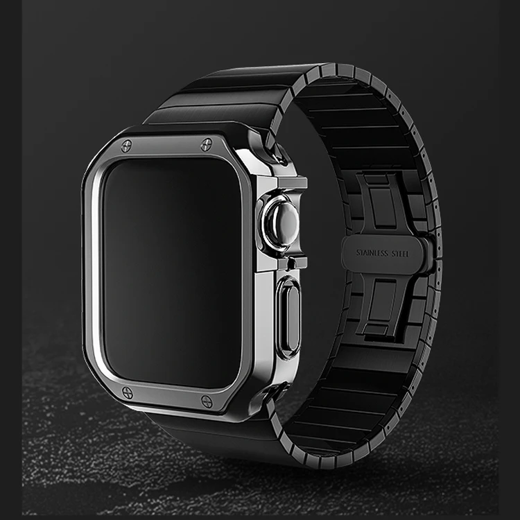 Ремешок из нержавеющей стали для Apple Watch band 6 se 5 4 3 44 мм 40 металлический браслет iwatch