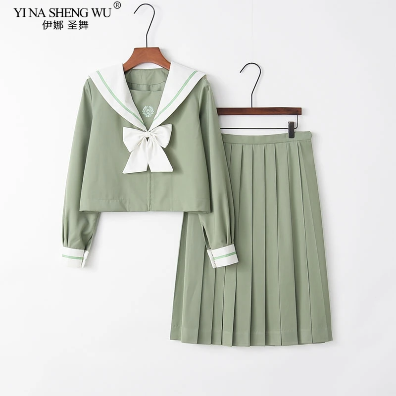 Костюм JK для старшей школы японская школьная форма мятно зеленый матросский