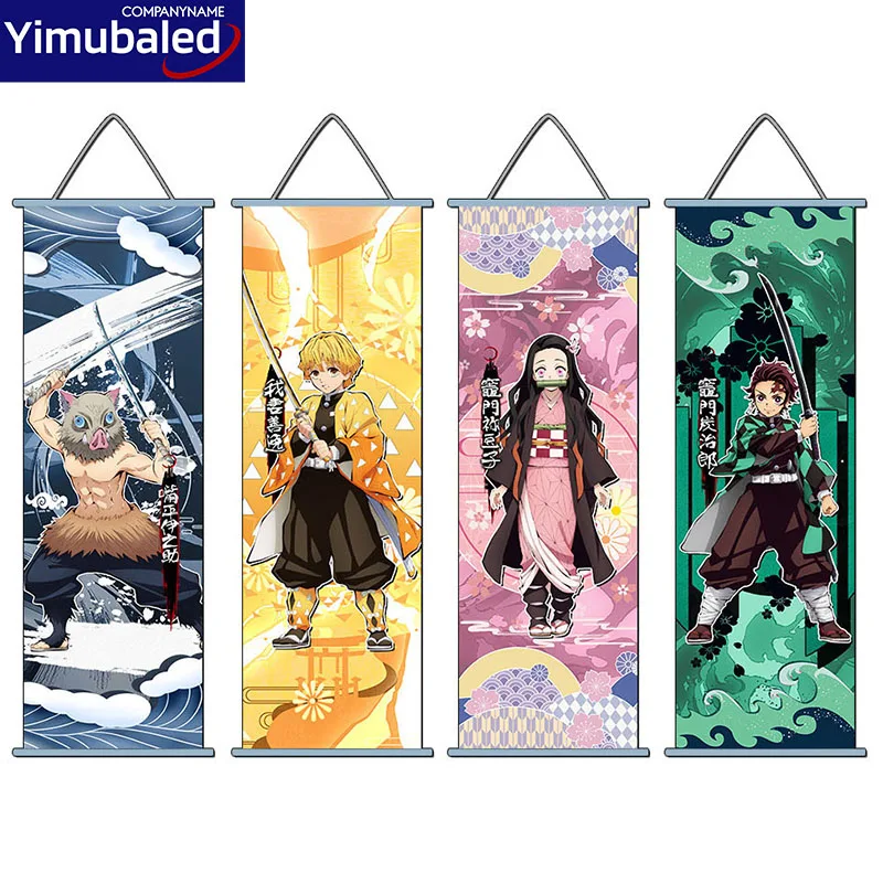 

Популярный аниме рассекающий демонов: киметасу нет яиба свиток Висячие картины лезвие призрака Косплей Настенная картина для спальни дома...