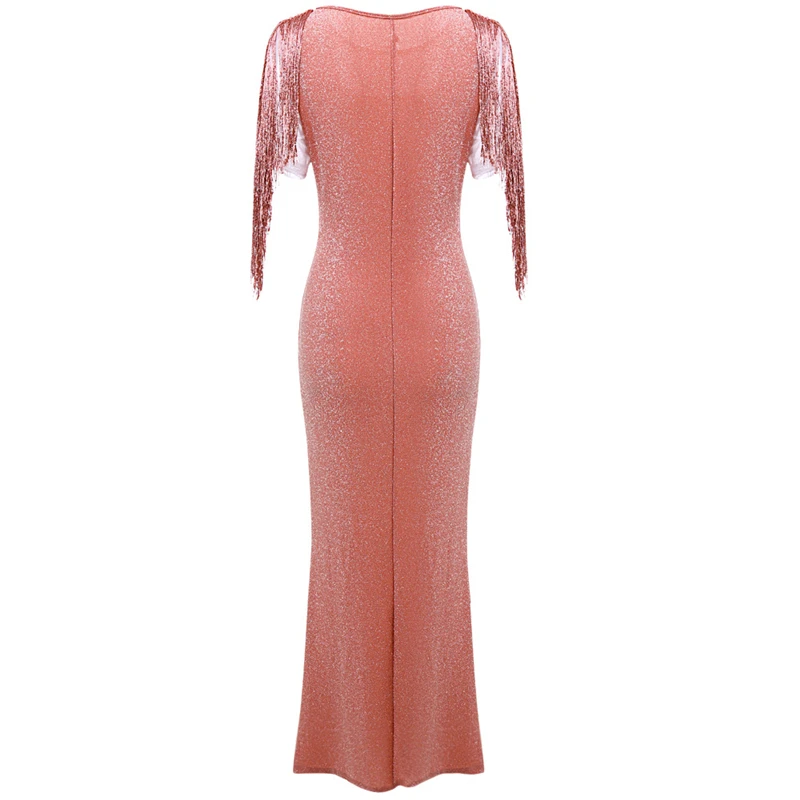 Vacation Tassel Elegant Womens Maxi Summer Dresses Slim Hip Fishtail Tunic Women Long Dress Casual Sequins Sexy Women Clothing