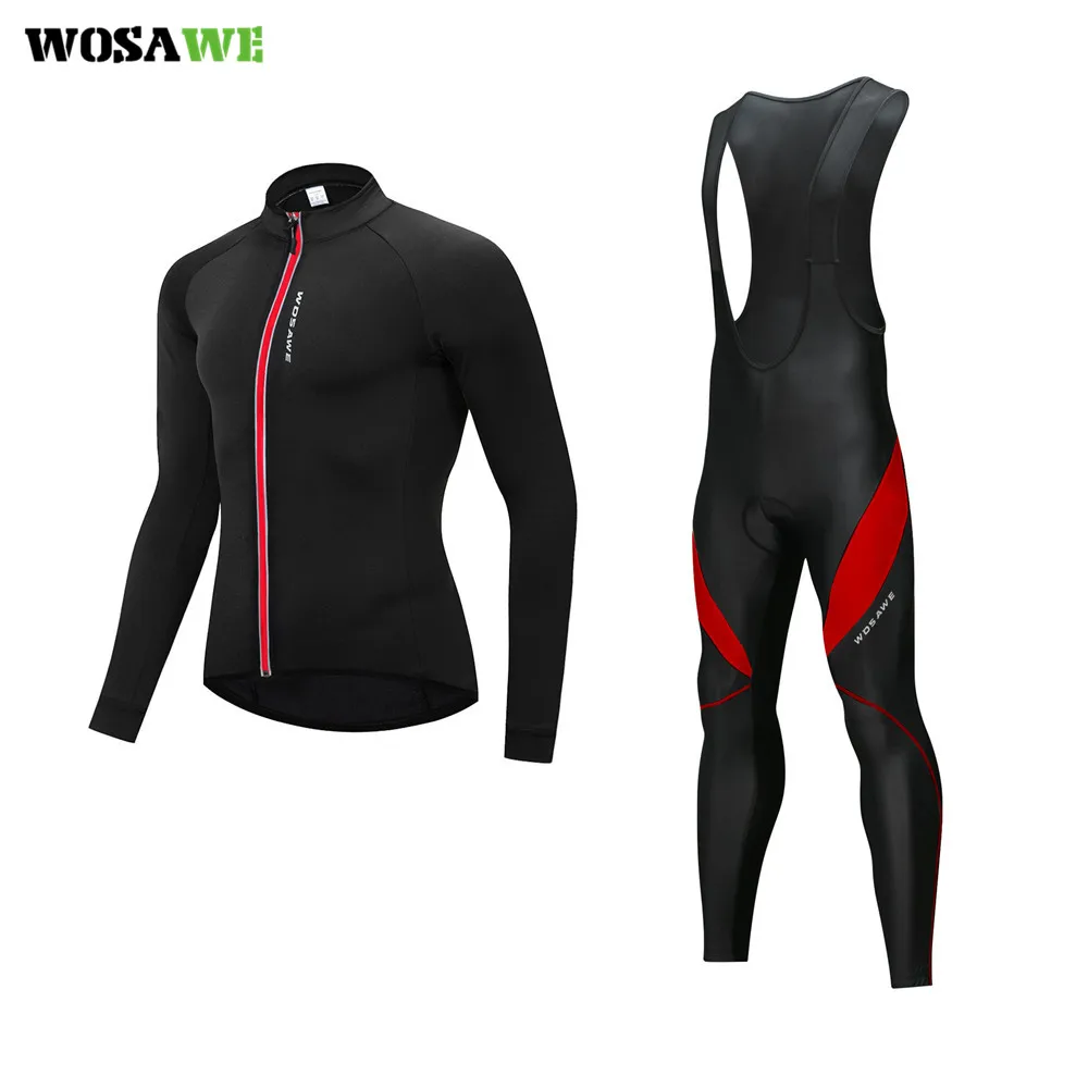 WOSAWE мужской зимний комплект для велоспорта Pro Team с длинным рукавом велосипедная