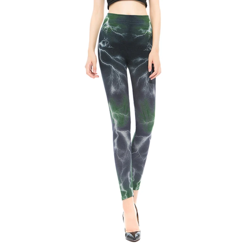 Женские пикантные леггинсы с 3D принтом молнии высокоэластичные новые модные