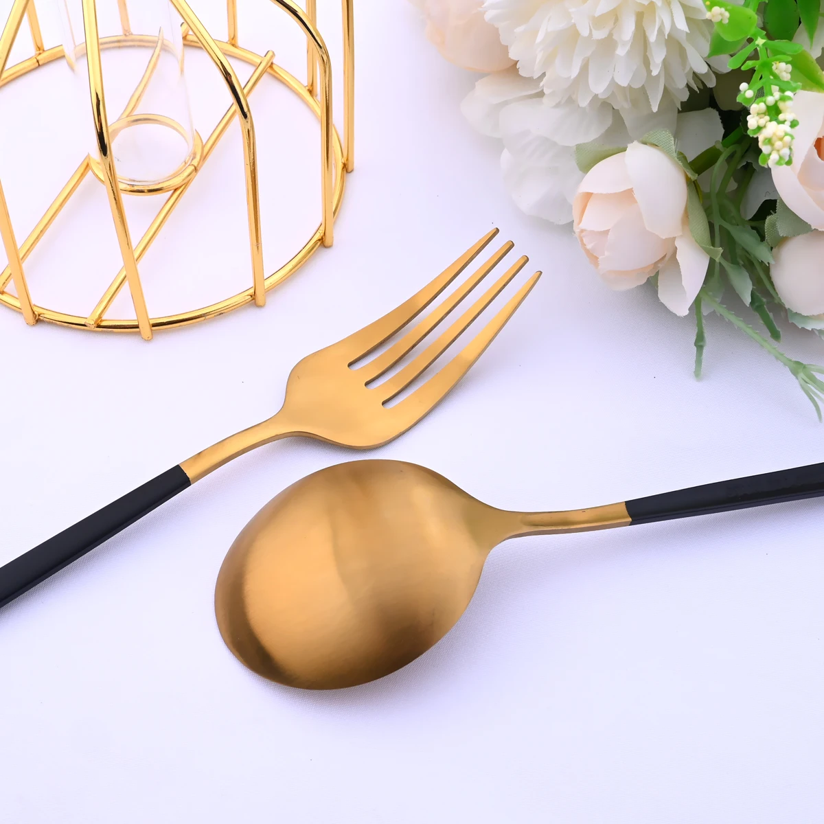 16Pcs Red Gold Cutlery Stainless Steel Set Knives Fork Coffee Spoon Dinnerware Matte Flatware Silverware Party Tableware | Дом и сад
