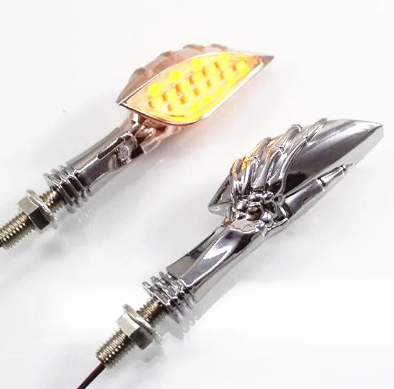 Пара указателей поворота с черепом универсальный указатель для мотоцикла Harley Honda