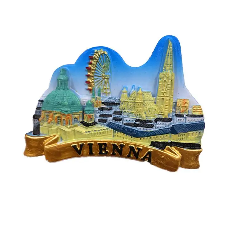 Vienna Украшение для дома, магнитная наклейка на холодильник, всемирно известный город, туристический, живописные места, Мадрид, Испания, магнитная паста - Цвет: Vienna