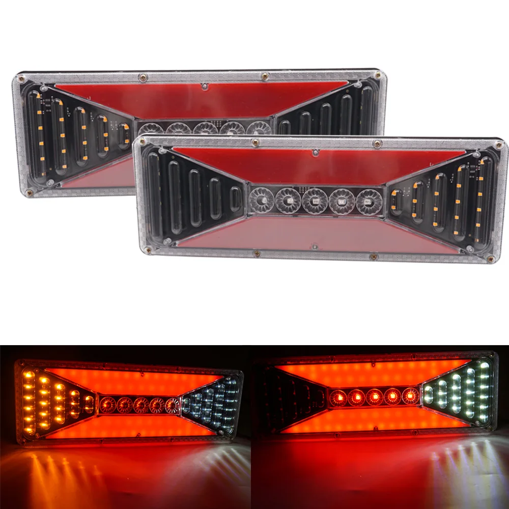 

2Pcs Waterproof Car 24V Rear Lamps Pair Boat Trailer taillight Parts For Trailer Truck Car Light Sequential Flowing Signal Light