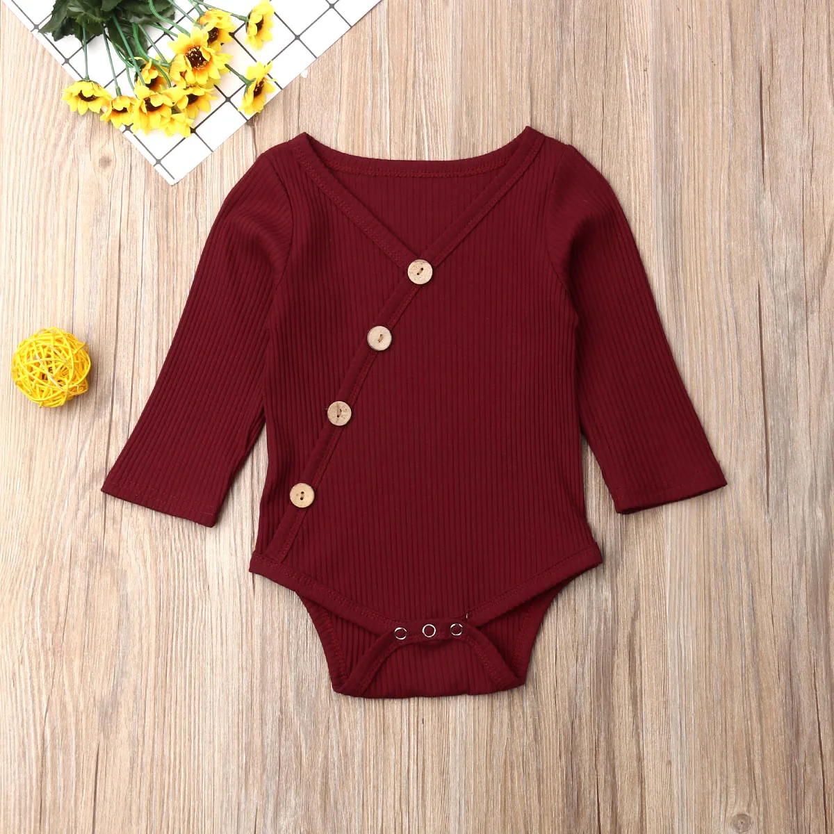 

Casual Summer Newborn Bodysuit Clothes Cotton Solid Stripe Toddler Kids Baby Boys Girls Long Sleeve Jumpsuit Costume