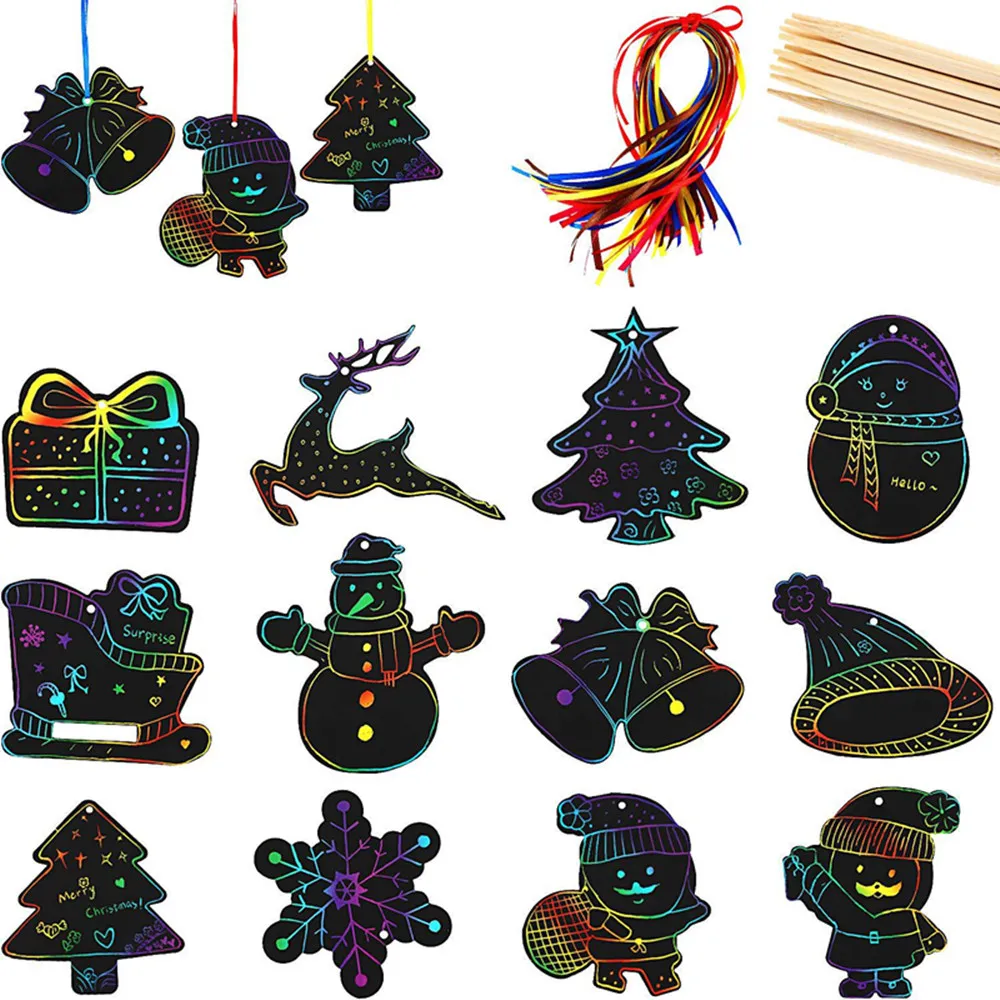 

24 шт., декоративные бумажные подвески для ёлки