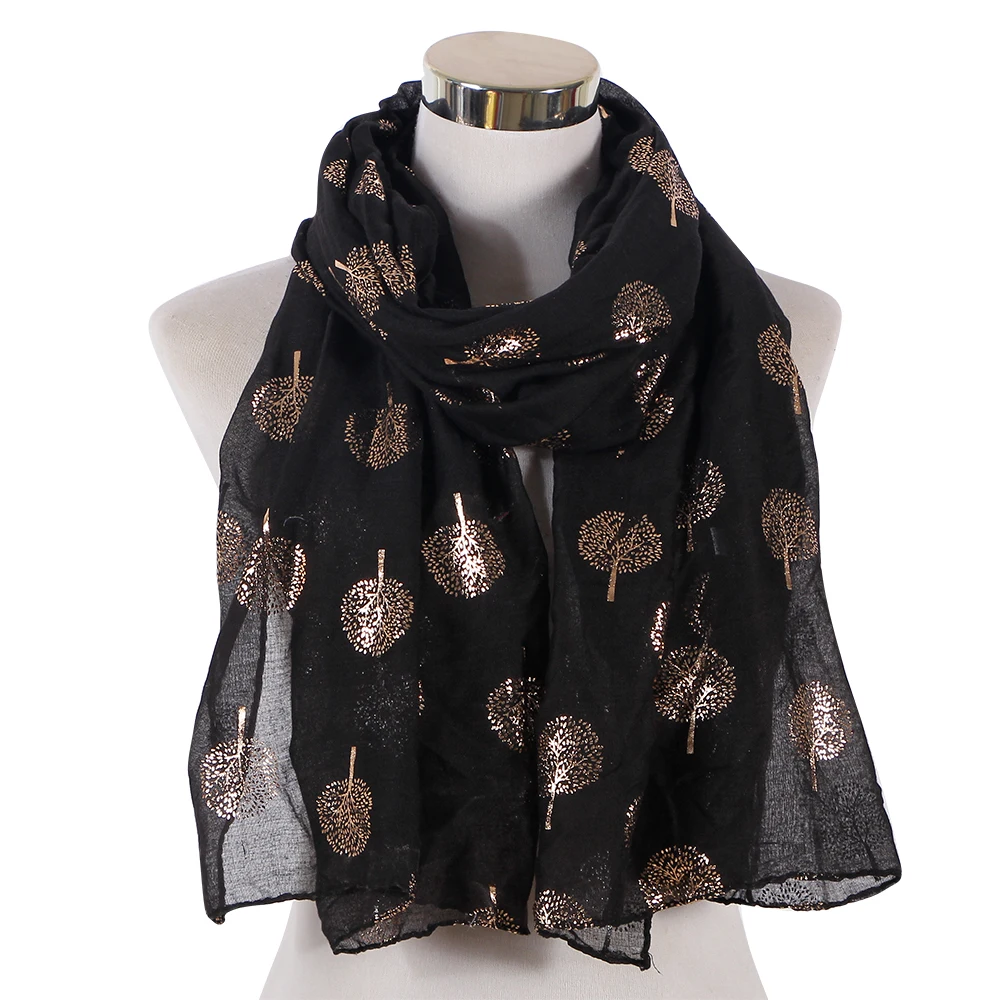 FOXMOTHER Новые блестящие Темно синий серый Фольга золото шарф с рисунком дерево