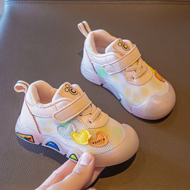 

Кроссовки Детские на резиновой подошве, повседневные Модные теннисные туфли, Нескользящие, плоская подошва, со звездами, для мальчиков и де...