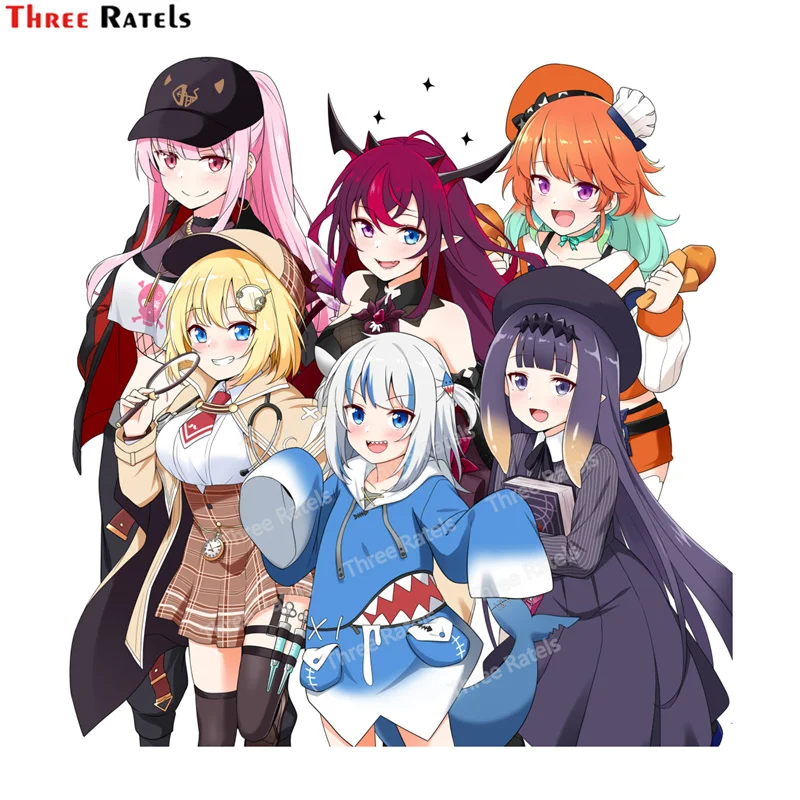 

Three Ratels E840 Gawr Gura Hololive и другие автомобильные наклейки, наклейки для велосипеда, мотоцикла, грузовика, автомобиля