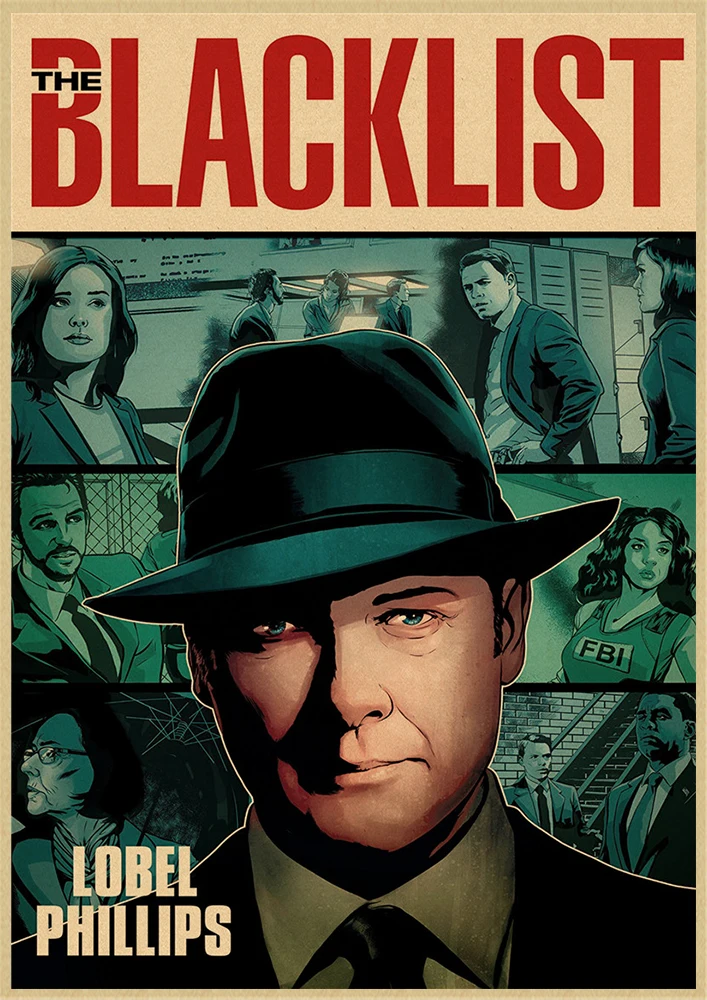 Плакаты из крафт-бумаги по мотивам фильма черный список настенные постеры