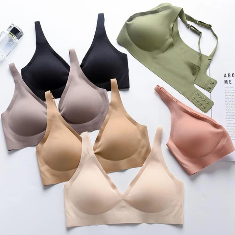 Bra for Women Comfort Wireless Gather Sexy Underwear for Ladies Push Up Simple Solid Color Lingerie Seamless Brassiere Bralettle