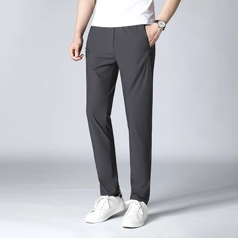 

Men Plus Size Elastic Casual Pants Solid Color Straight Pants Exrta Size 7XL Outdoor Breathable Quick Dry Pants Men Summer Pants