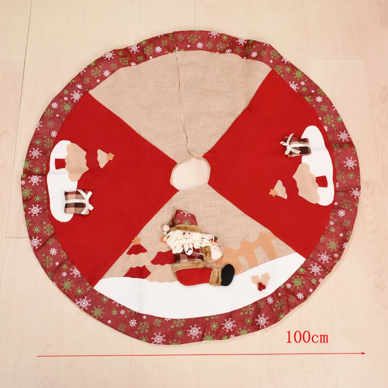 Юбка для рождественской елки юбка с Санта Клаусом снеговиком Рождественское