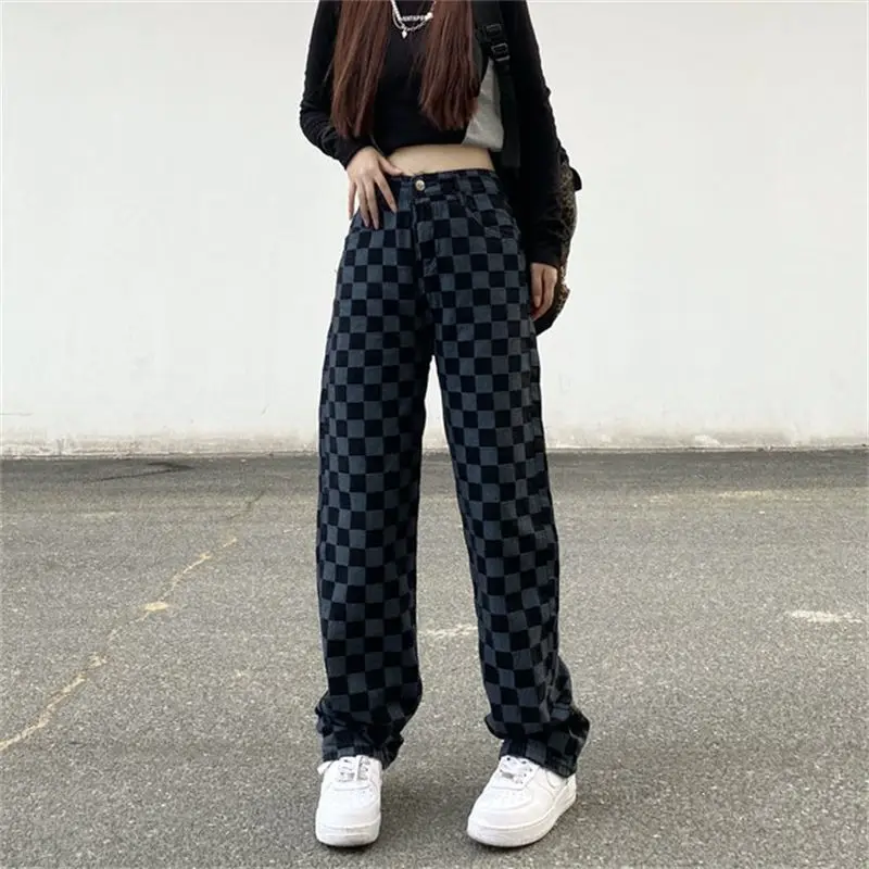 

2021 New High Waist wide leg pants loose streetwear spring fall Women Clothing Loose Casual Straight Trousers