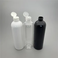400ml x 15 cosmetic round shoulder plastic bottles pet flip cover bottle shampoo lotion shower gel travel packaging container