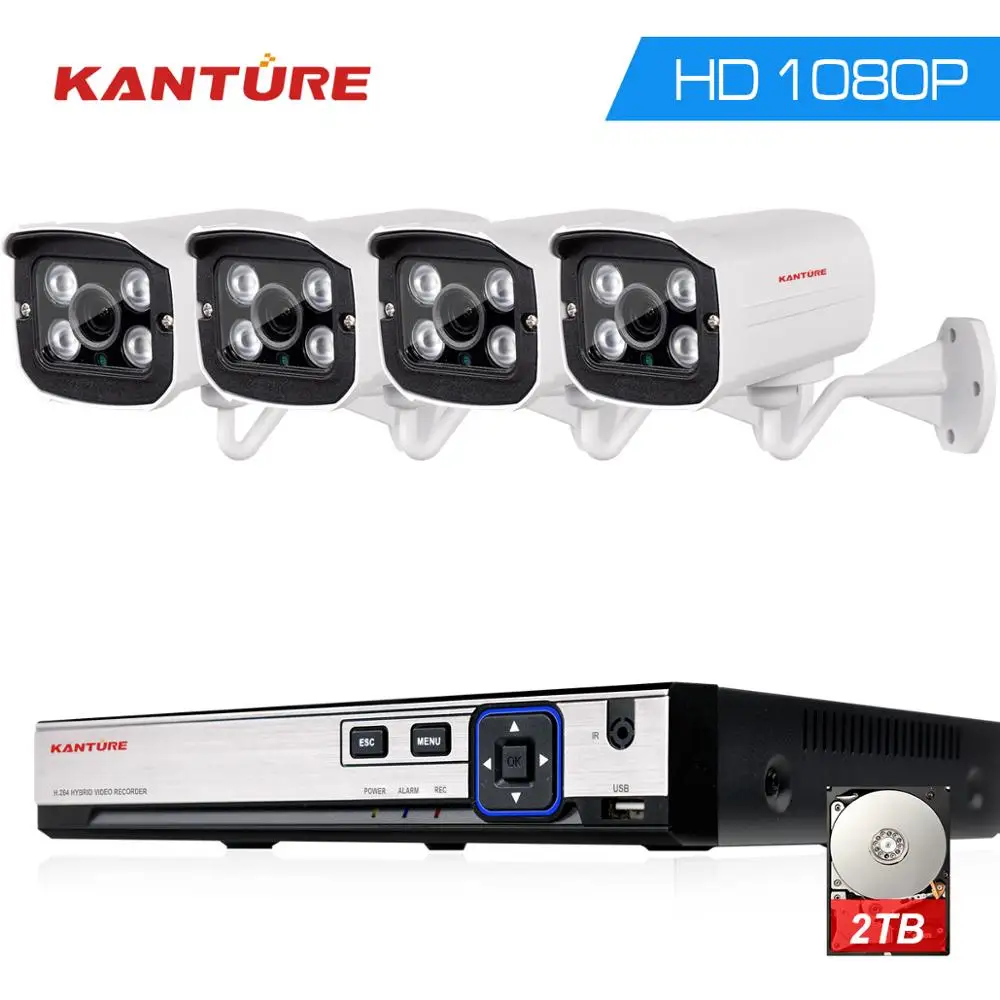 KANTURE 8ch HDMI 1080P dvr система 4 шт. AHD CVI 2Mp 3000tvl наружная камера безопасности cctv комплект
