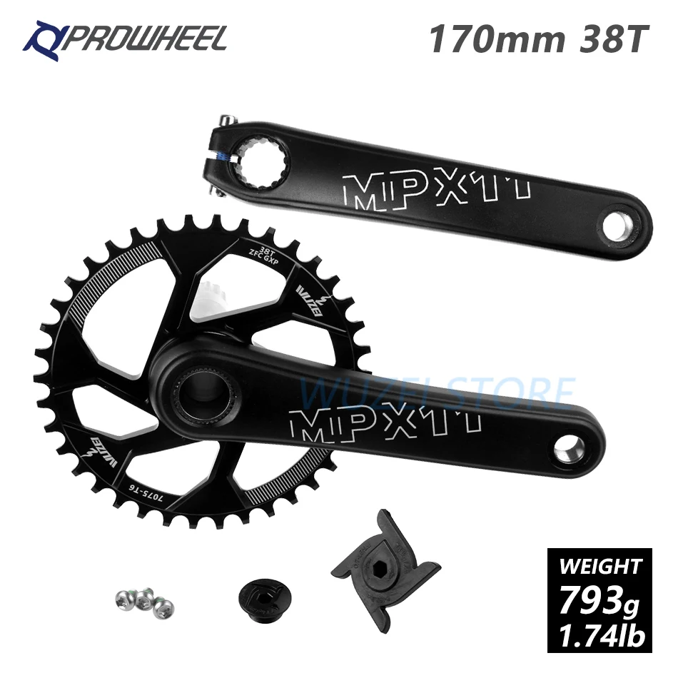 170mm Black 38T PROWHEEL MPX11 Кривошип горного велосипеда цепное колесо 170/175 мм/30/32/34/36/38 T звезды MTB велосипед диаметра окружности болтов для SRAM GXP XX1 X9 модными принтами XO X01 - Цвет: 170mm Black 38T