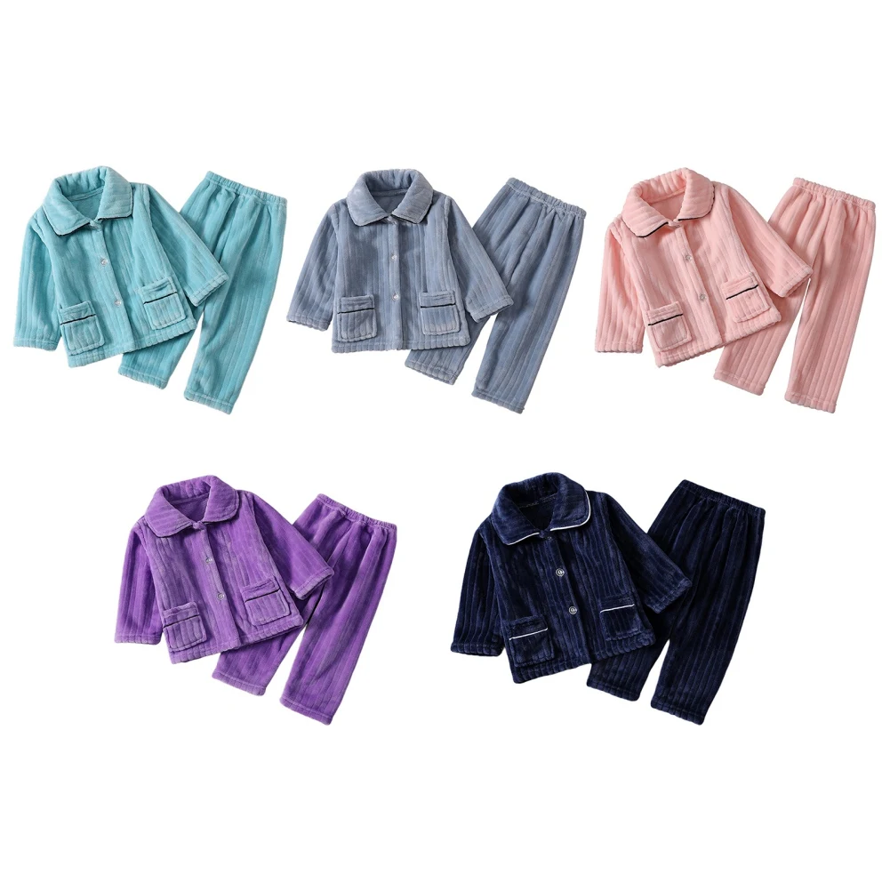 

Children's Flannel Pajamas Set Thicken Pajamas Set Autumn Winter