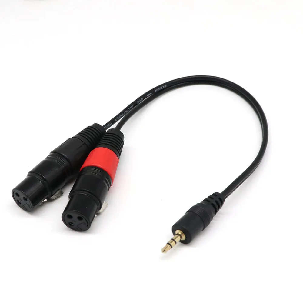 Высококачественный 3-контактный 2 XLR-гнездовой до 3 5 мм 1/8 ''TRS штекер стерео