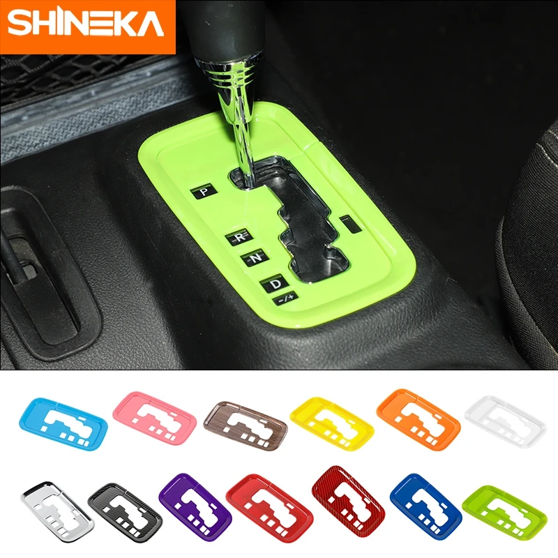 

SHINEKA Interior Accessories For Jeep Wrangler JK 2011-2017 2/4 Doors ABS Car Gear Shift Panel Decoration Cover Trim Decal