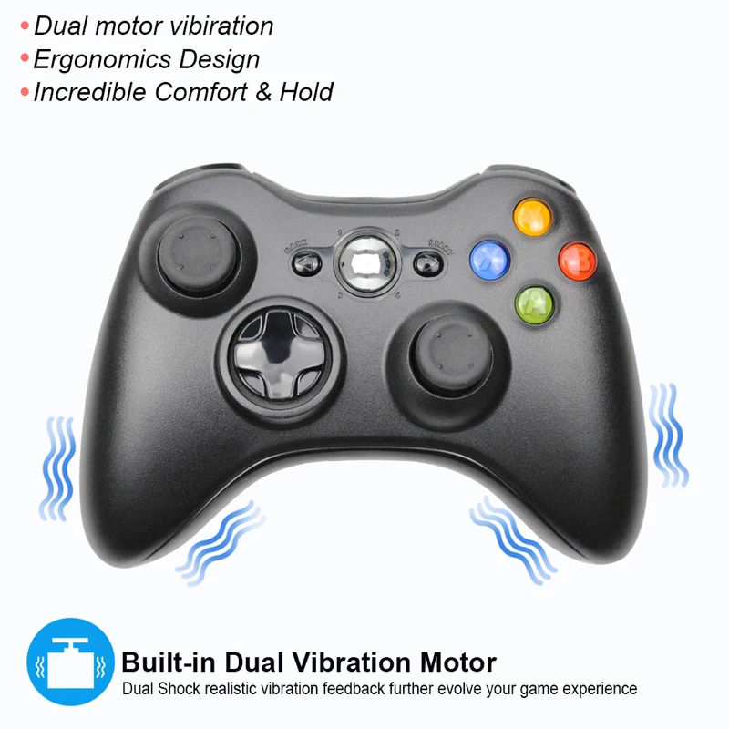 

Wireless Controller For Microsoft Xbox 360 With PC Receiver Wireless 2.4G Gamepad Joystick Controler