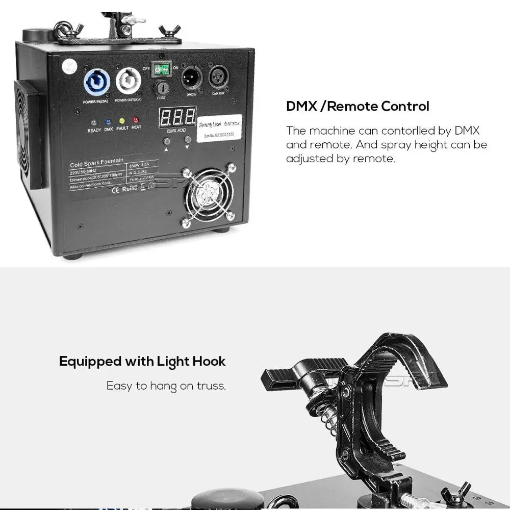2 шт./лот Flycase водопад холодные искрящие машины спрей 1 5 м высота Dmx пульт