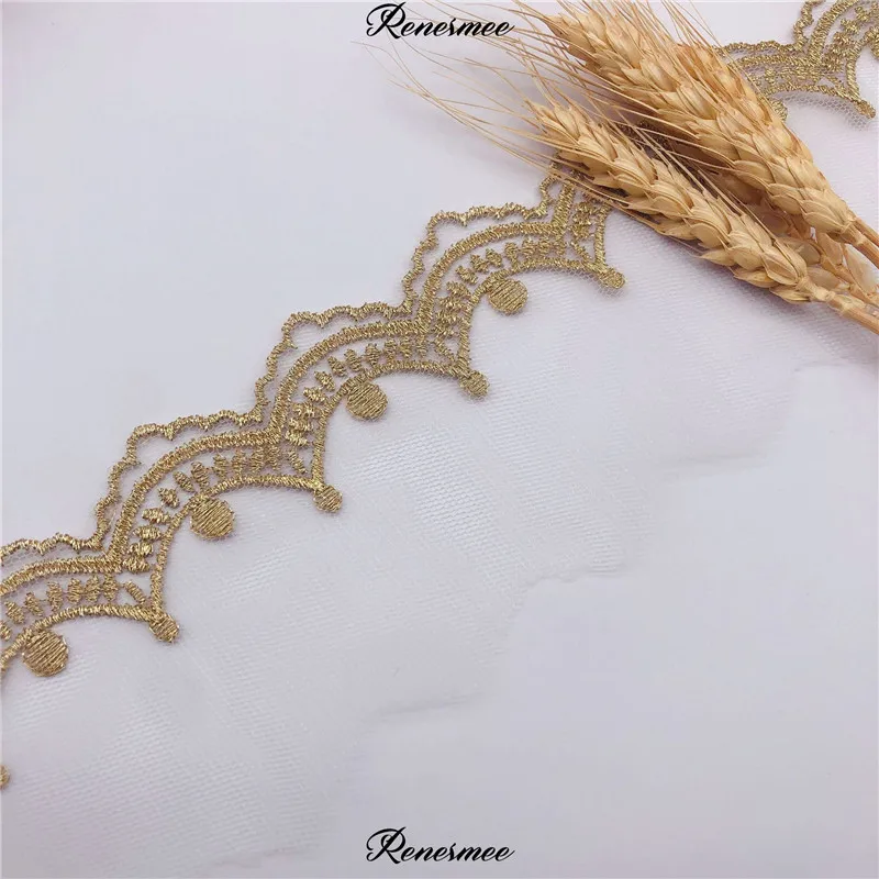 20 ярдов кружево из золотых нитей сетка вышивка одежда аксессуары изысканный