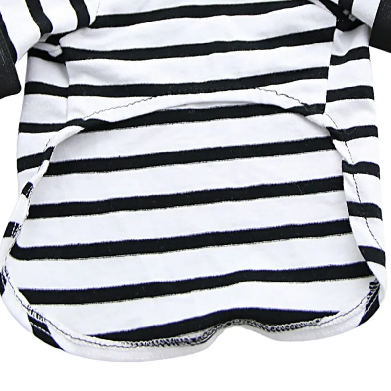 

2018 New Hot Dog Cotton Comfortable Clothes Pet White T Small Summer Stripes shirt and Striped P Black