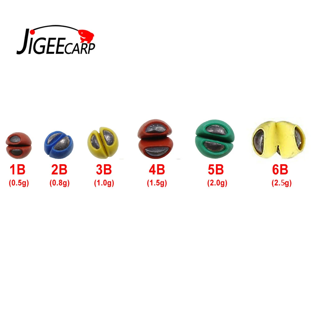 JIGEECARP 10 шт. многоразовые рыболовные снасти для рыбалки, свинцовые рыболовные снасти, разделенные грузила с полиуретановой резиновой защитой, рыболовные аксессуары