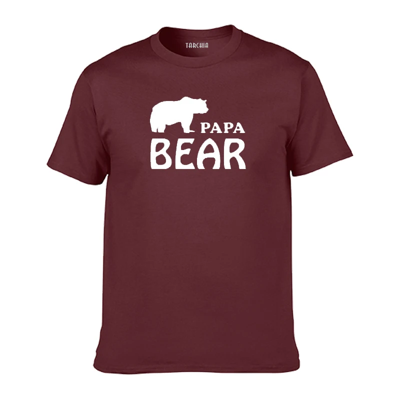 Футболка TARCHIA в британском стиле мужская модная тенниска с принтом Папа медведь
