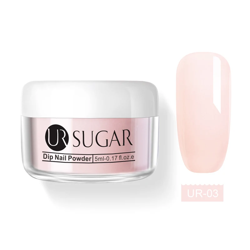 Ur Sugar 5 мл желе розовый Dip порошок для ногтей градиент французские ногти погружение порошок блеск украшение натуральный сухой без лампы - Цвет: UR-03