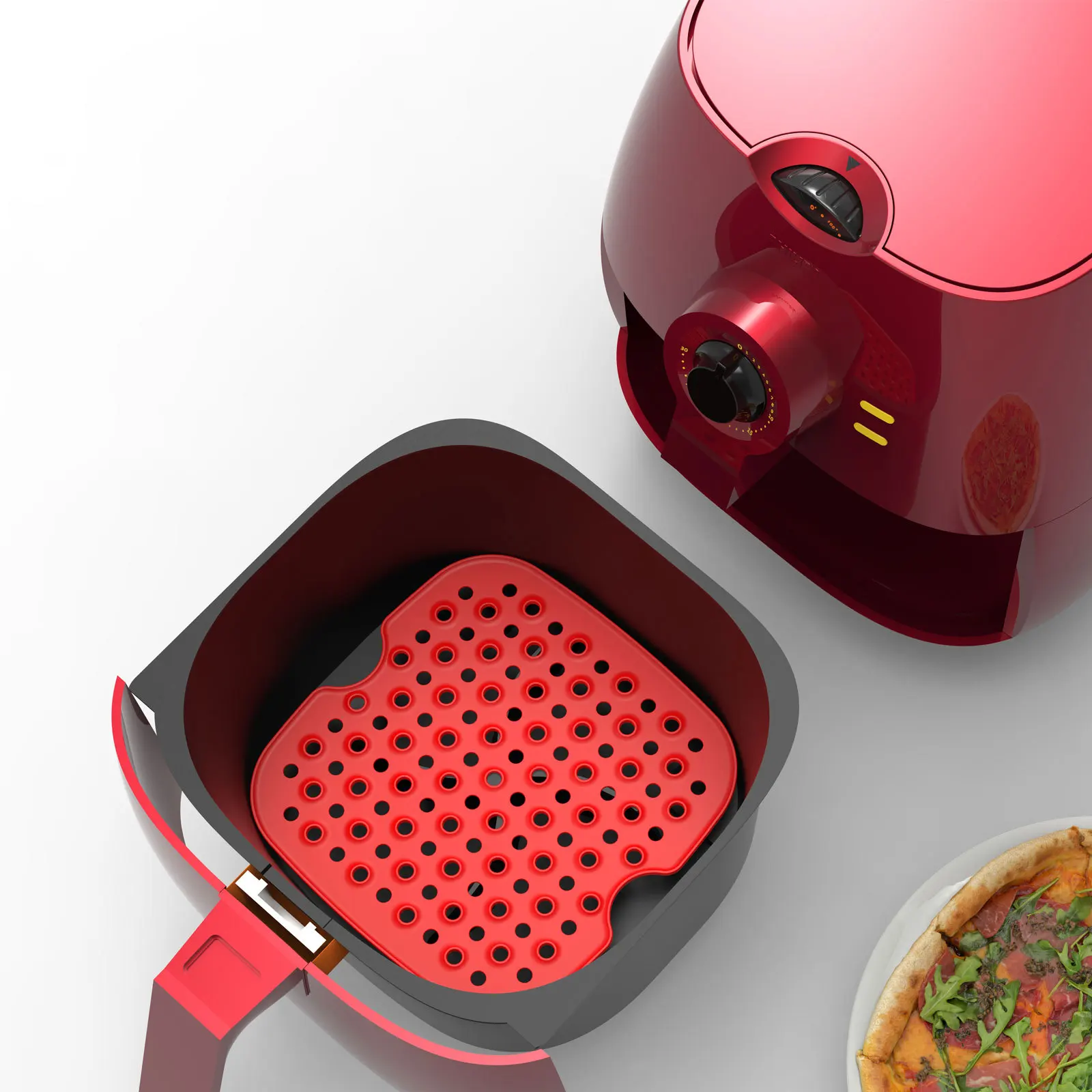 

2 PCS Air Fryer Mats Food-Grade Silicone Non-Stick Reusable Long Lasting Heat-Resistant Portable Washable for Kitchen L66