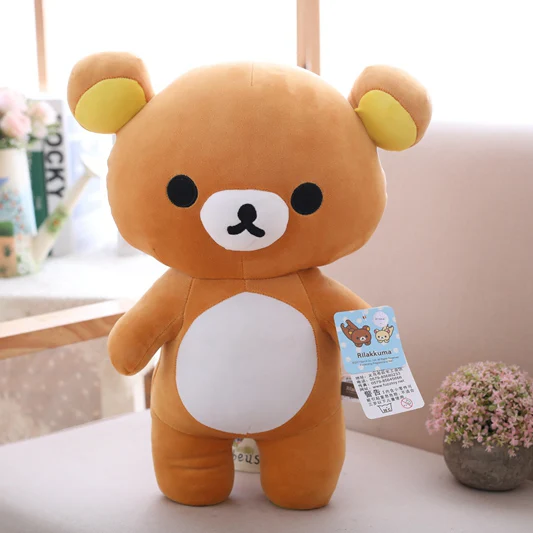 brown 30cm 20-80 см Большой размер Rilakkuma пара Плюшевая Кукла Мягкие игрушки Подушка Аниме Желтый курица мультфильм подарки в виде животного для девушки - Цвет: brown 30cm