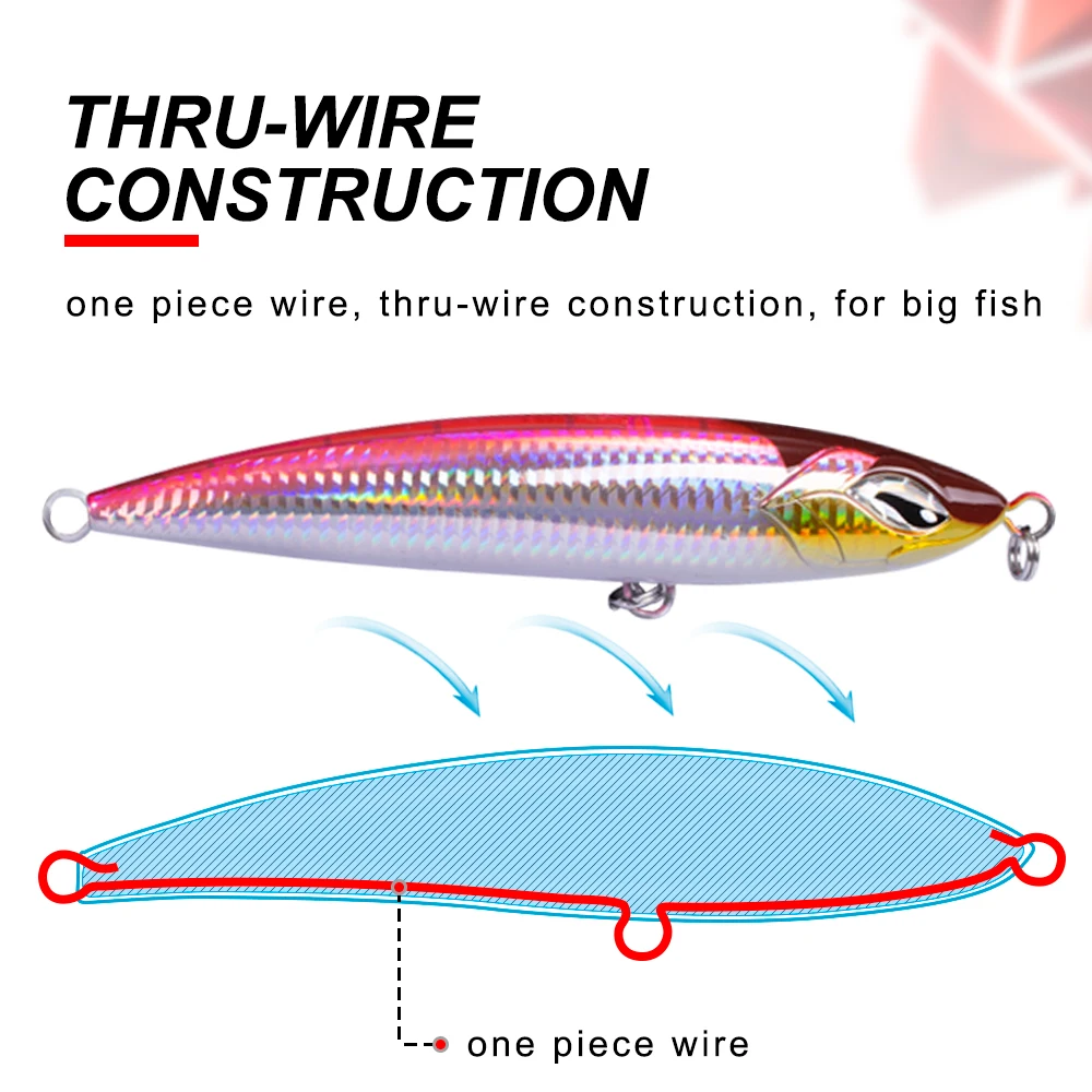 Noeby NBL9494 top water 160mm 58g 190mm 86g sea fishing lure stickbait pencil GT popper saltwater stick Hard Lure | Спорт и