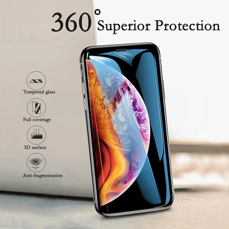 5 шт. 9D защита для экрана Iphone 7 8 Plus X XR XS Max полное покрытие из закаленного стекла 5s 6s