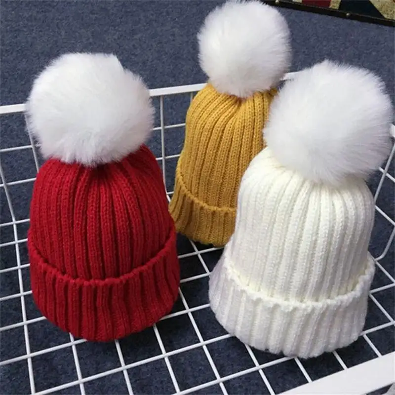2018 Лидер продаж зимнего сезона детская вязаная шапочка Кепки теплая жилетка для