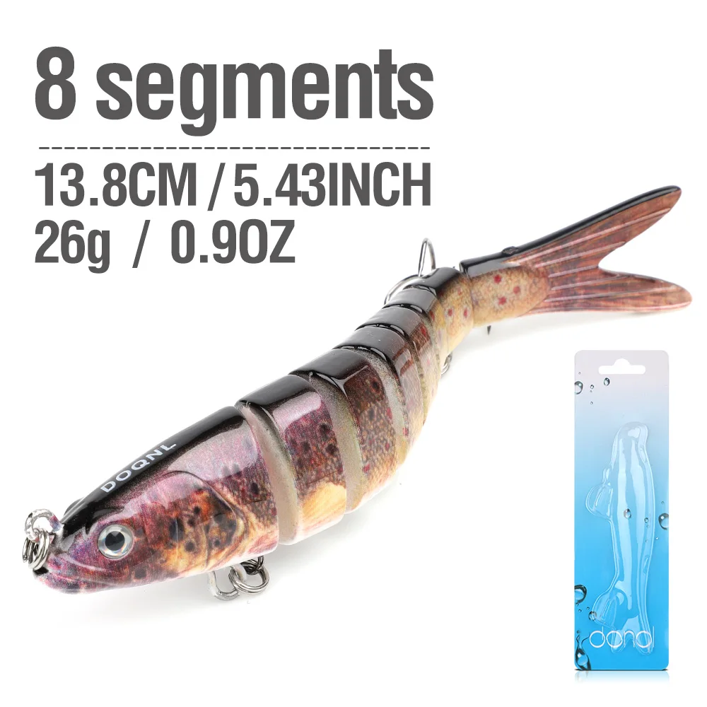 DONQL 8 Segment Crank Fishing Lure 13.8cm ArtificialSinking Wobblers Crankbait Plastic Hard Swimbait Bass Trout Fishing Lures - Цвет: 4092