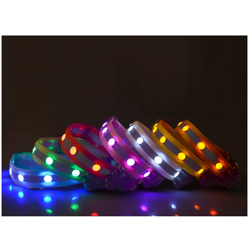 Светодиодный светодиодные ошейники для собак 2 5 см Ширина световой нейлон