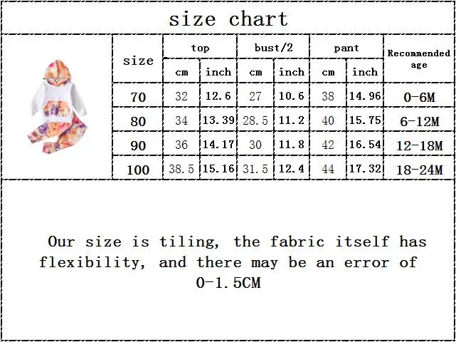 

kids baby girls boys autumn tops+pants toddler clothes sets 2pcs autumn long sleeve hooded doodies Tie dye pants 0-24M