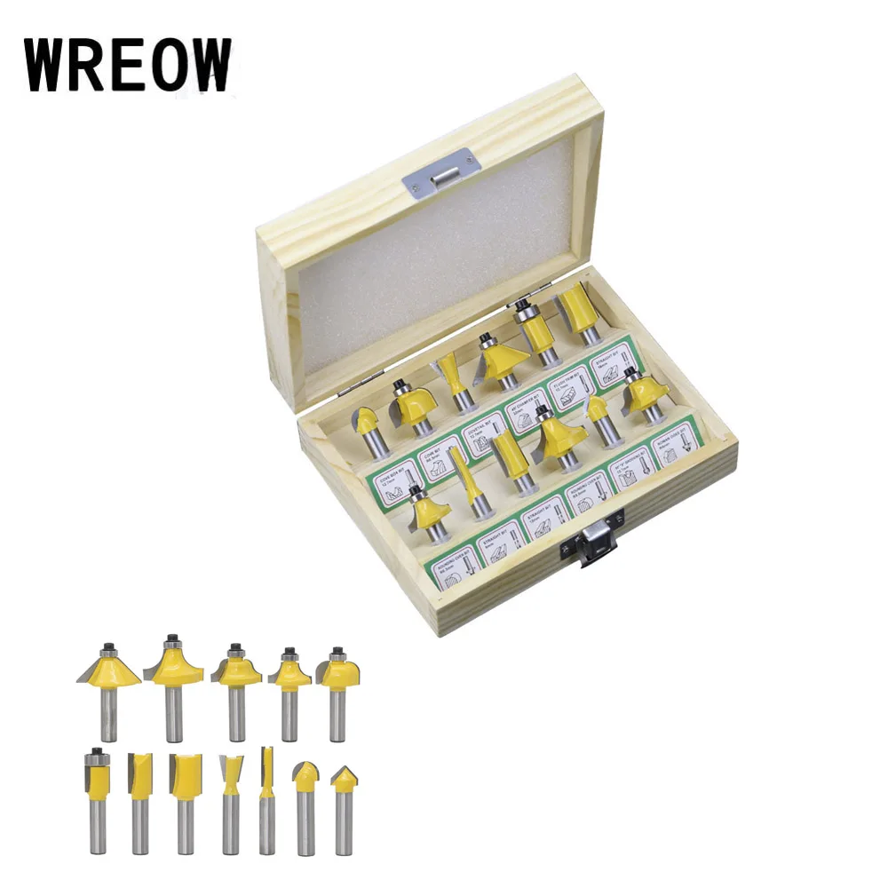12pc 8mm Router Bit Tungsten Carbide Tipped Round Shank Milling Cutter Set For Woodworking Chipboard Wood Tool | Инструменты