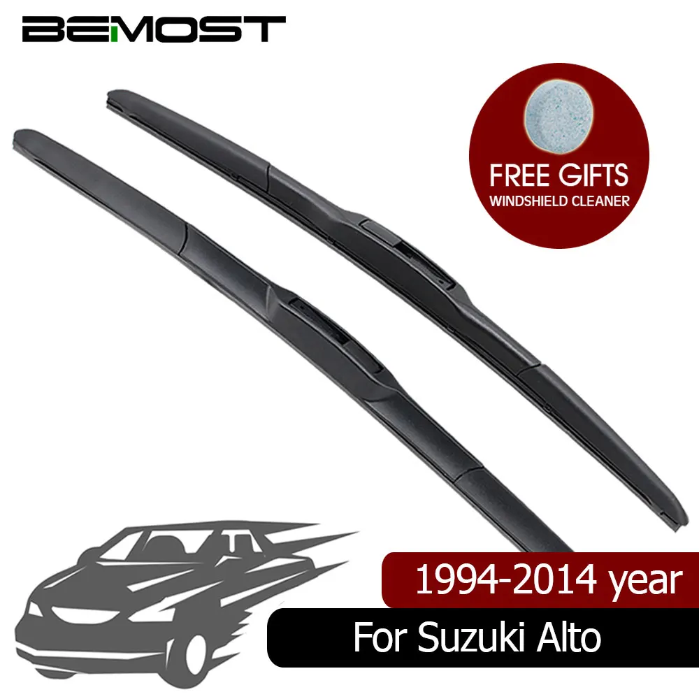 

BEMOST Car Windscreen Wiper Blades Natural Rubber For Suzuki Alto MK3 MK4 MK5 Model Year From 1994 To 2014 Fit Hook Arms Styling