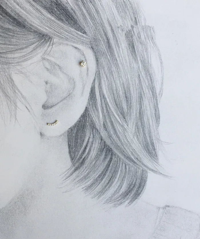 9K твердые золотые серьги гвоздики с кристаллами шипами ювелирные изделия